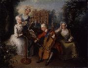Mercier, Philippe and his sisters USA oil painting artist